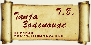 Tanja Bodinovac vizit kartica